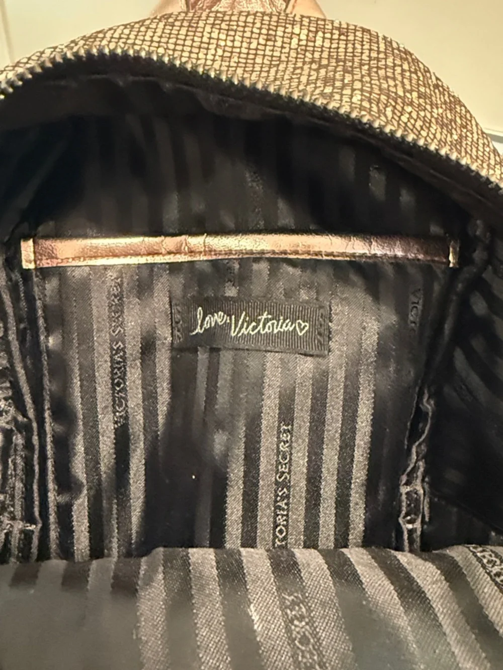 Victoria's Secret Sparkling Rose Gold Mini Backpack - Picture 6 of 8